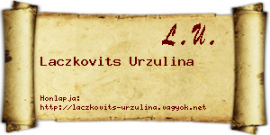 Laczkovits Urzulina névjegykártya